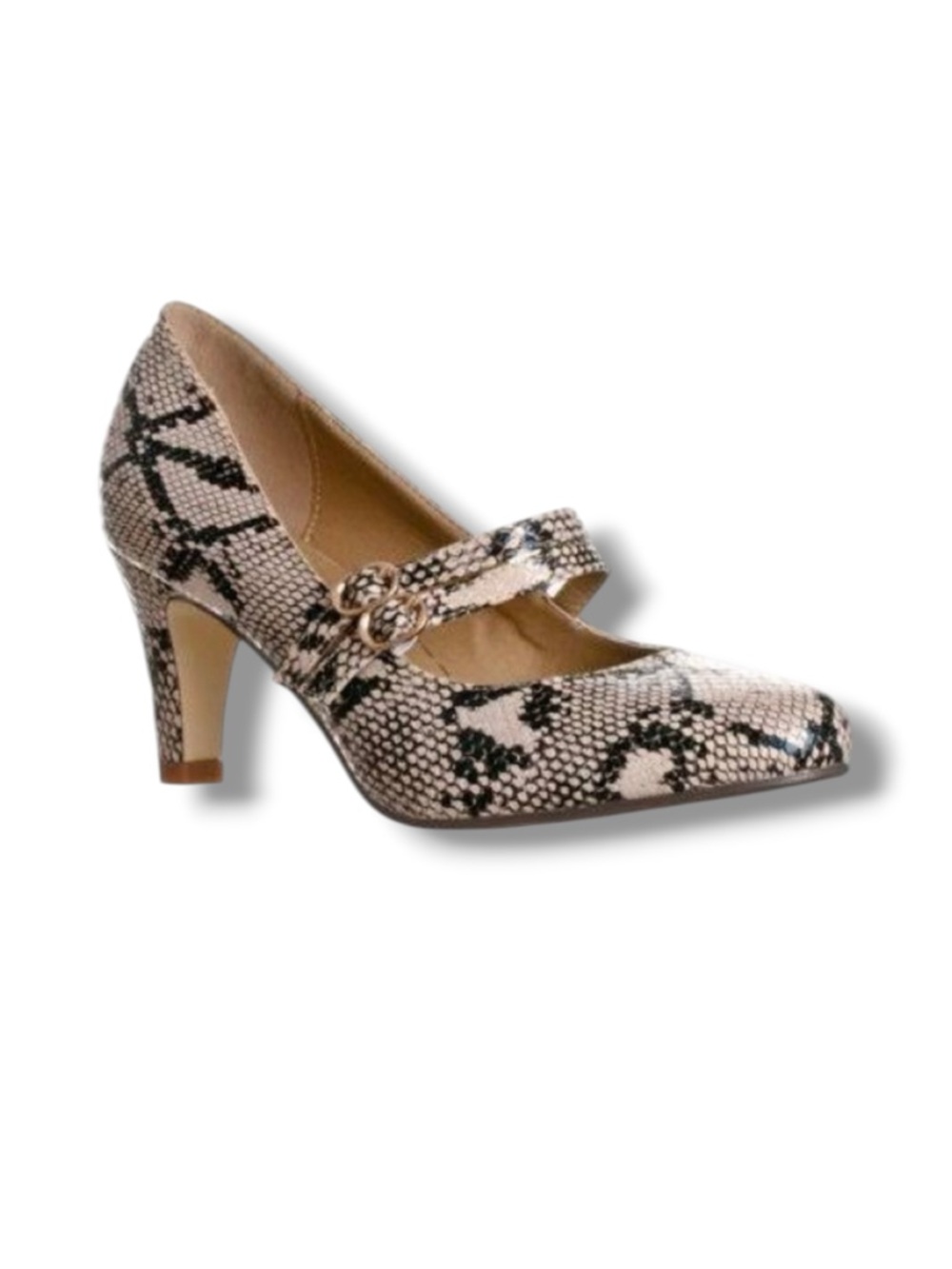 Riverberry snake skin print Mary Jane pumps